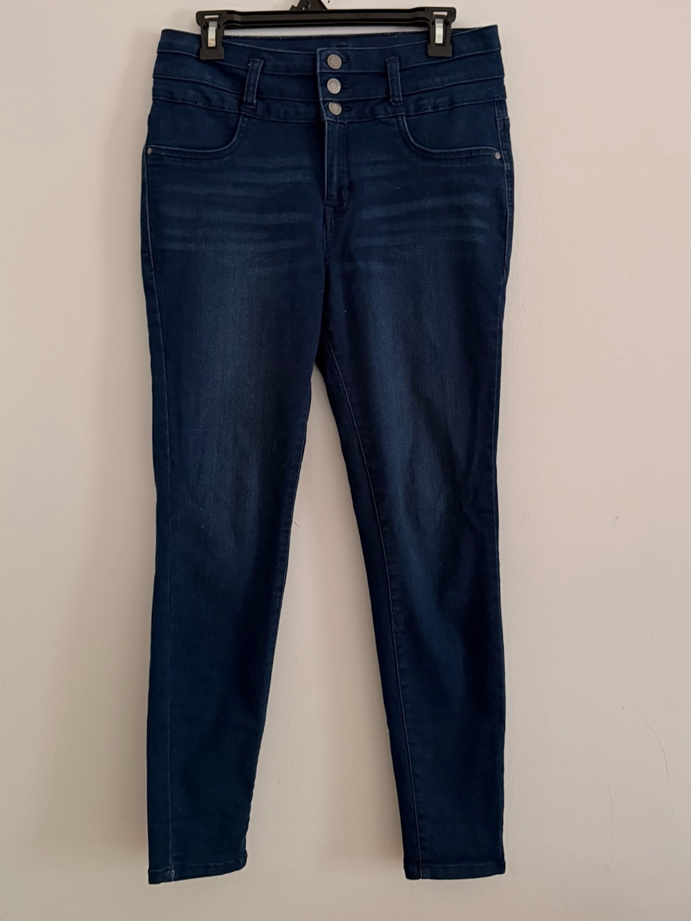 Angels Dark Blue Triple-Button High-Rise Jeggings